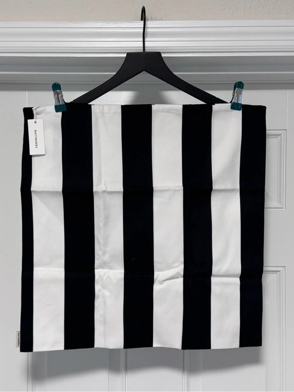 Marimekko Korsi Stripe Cushion Cover 20x20 Black White NWT
